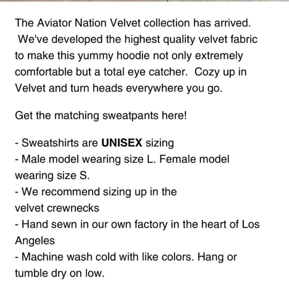 AVIATOR NATION CLASSIC VELVET Crewneck Sweatshirt size XL in Deep Royal Blue π - Picture 9 of 9